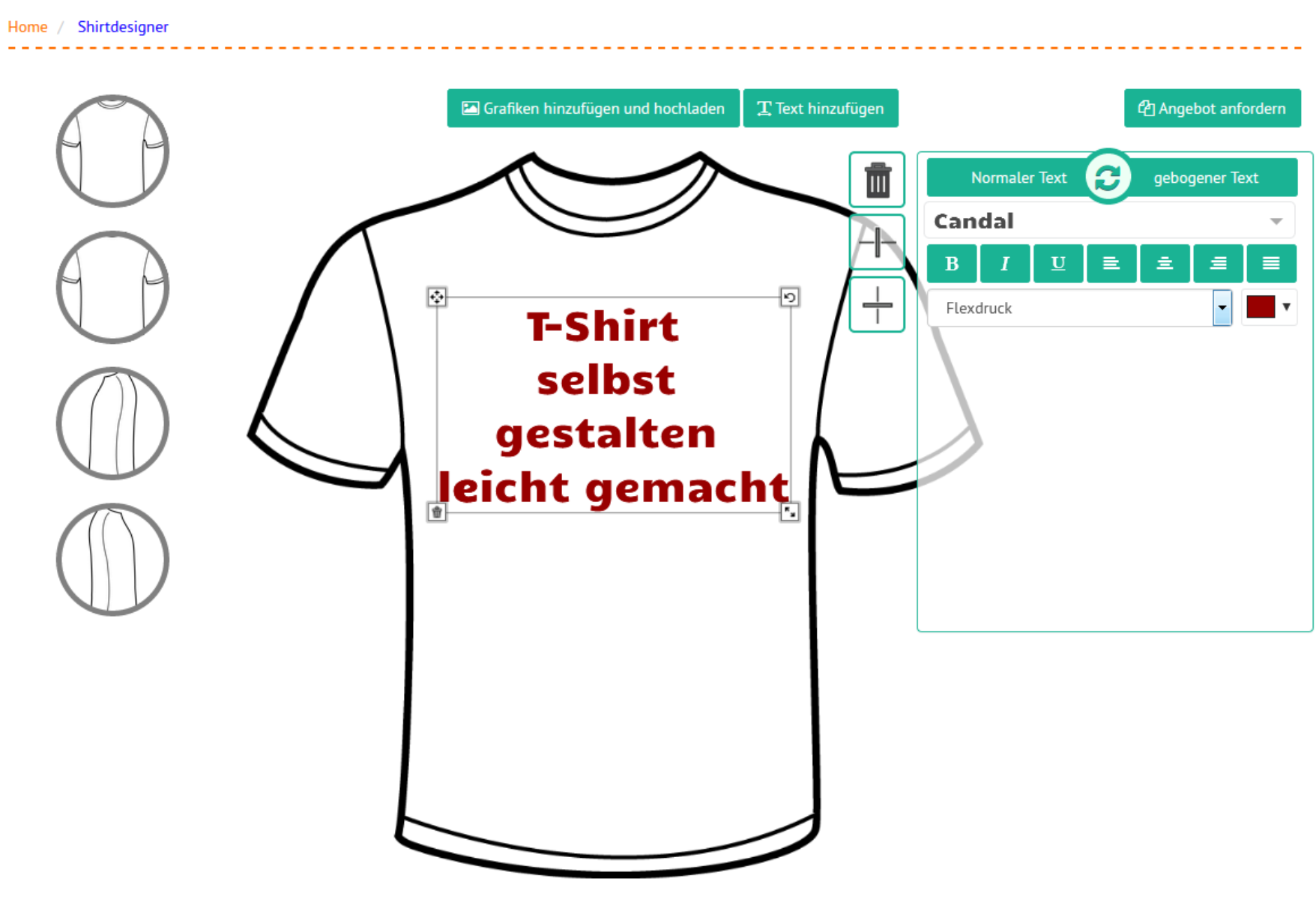 T Shirt gestalten und T Shirt bedrucken bei Ronny.de
