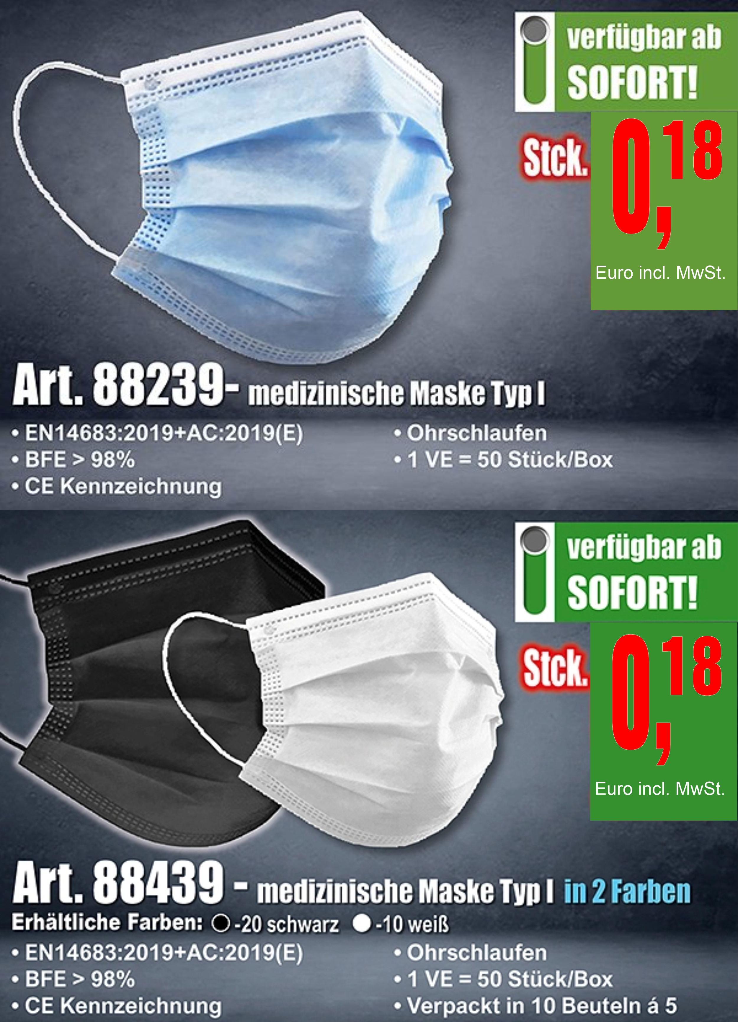 Medizinische Masken Typ 1 Ronny T shirt druck